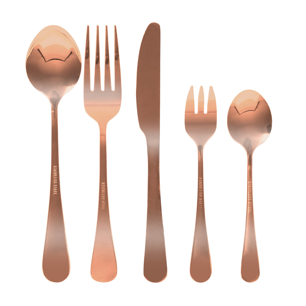Stainless Steel Cutlery Set Glossy Knife Rose Gold-1954802794401763329