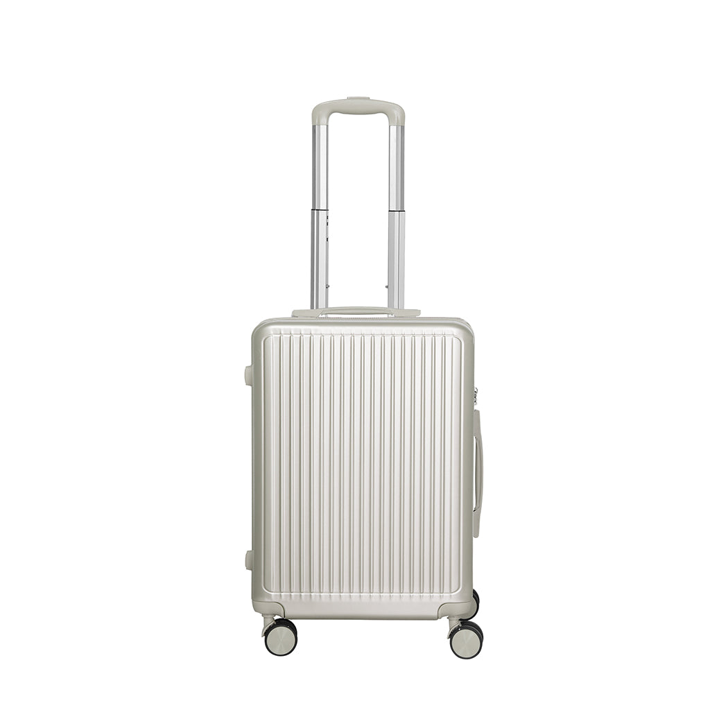 Slimbridge Luggage Suitcase Trolley White 2pc 14"+20"-1954802820196732929