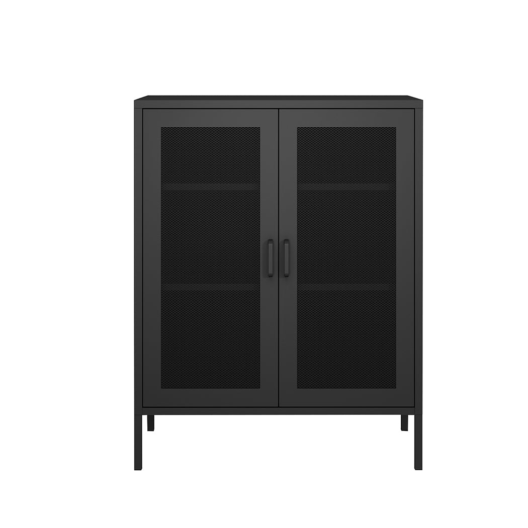 Levede Storage Cabinet Steel Kitchen Black-1954802986257616897