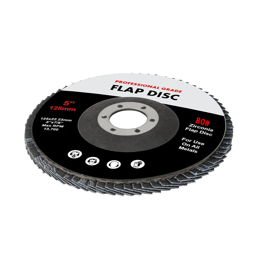Traderight Flap Discs 125mm 5" Zirconia 2x10mX2 40SQM-1910113108333039617