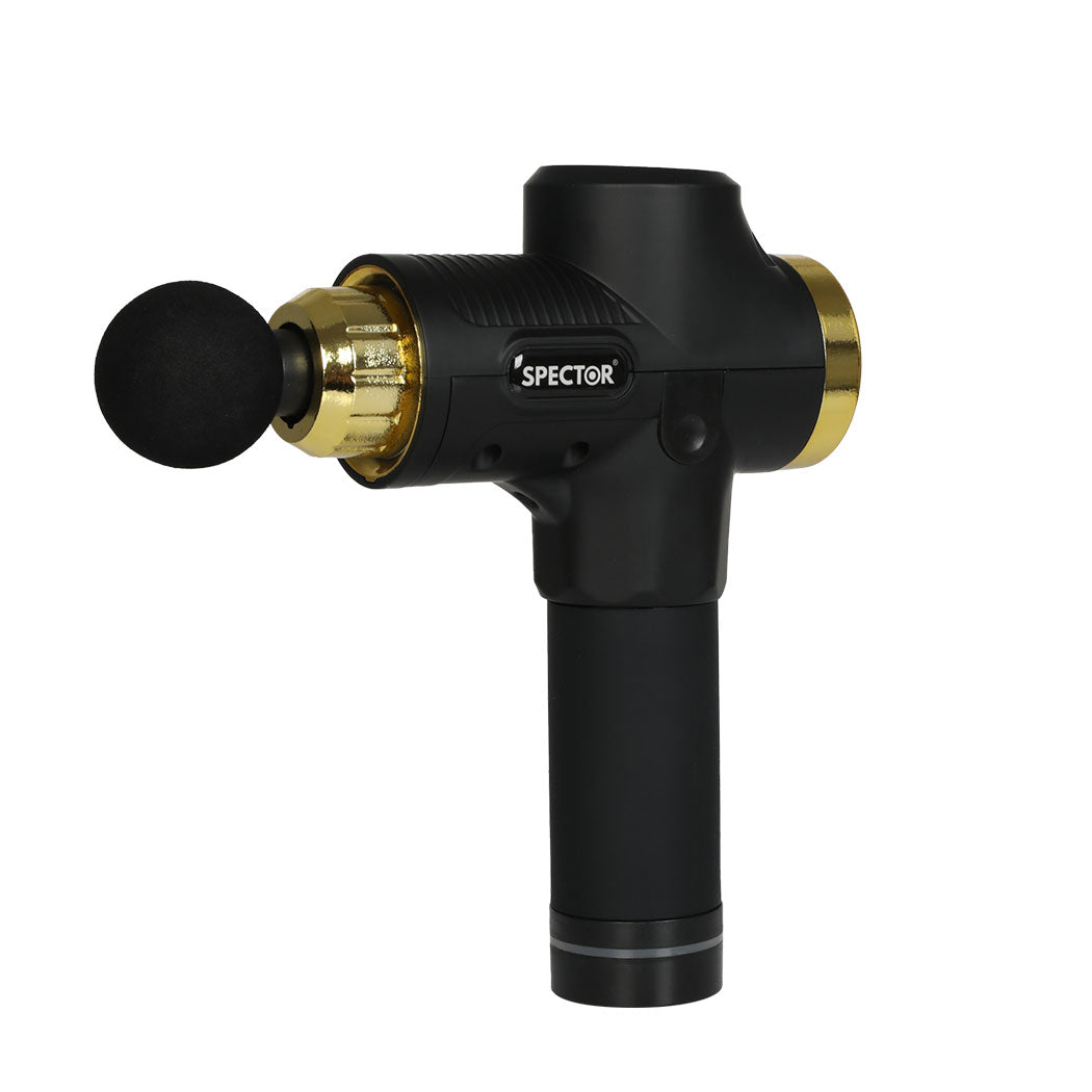 Spector Massage Gun 6 Heads Electric Black-1910112924056293377