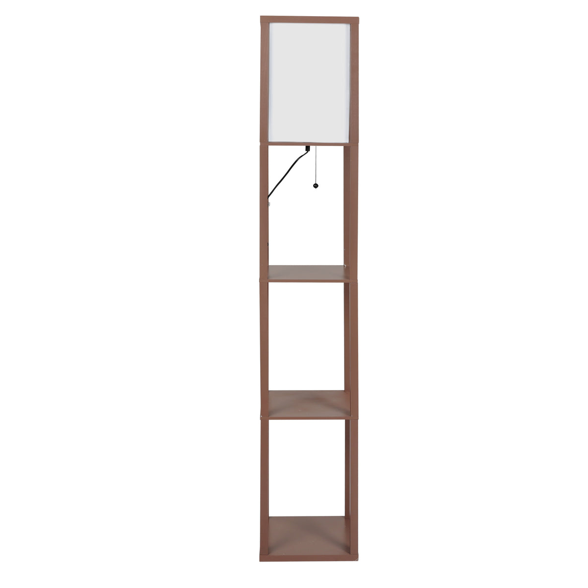 EMITTO LED Floor Lamp with Storage Shelf Brown-1954802834549641217