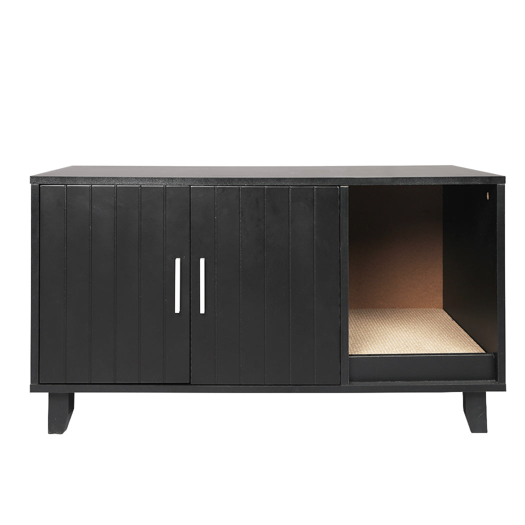 PaWz Enclosed Cat Litter Cabinet Box Black-1954802551970992129