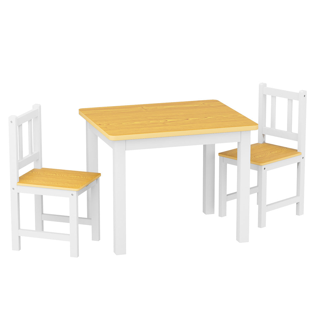 Bopeep Kids Table and Chairs Set Wooden 3PCS Study Play-1954802474082766849