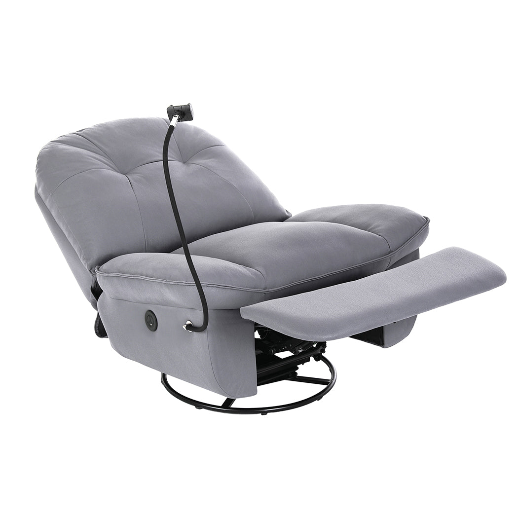 Levede Electric Chair Recliner Swivel Grey-1954802891491512321