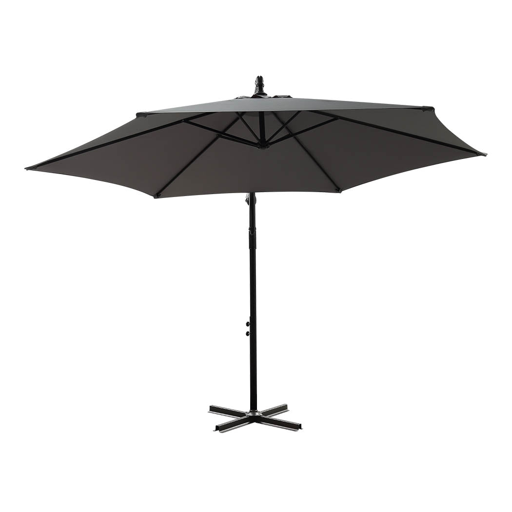 Mountview 3M Outdoor Umbrella Cantilever Grey Without Base-1954802871002337281