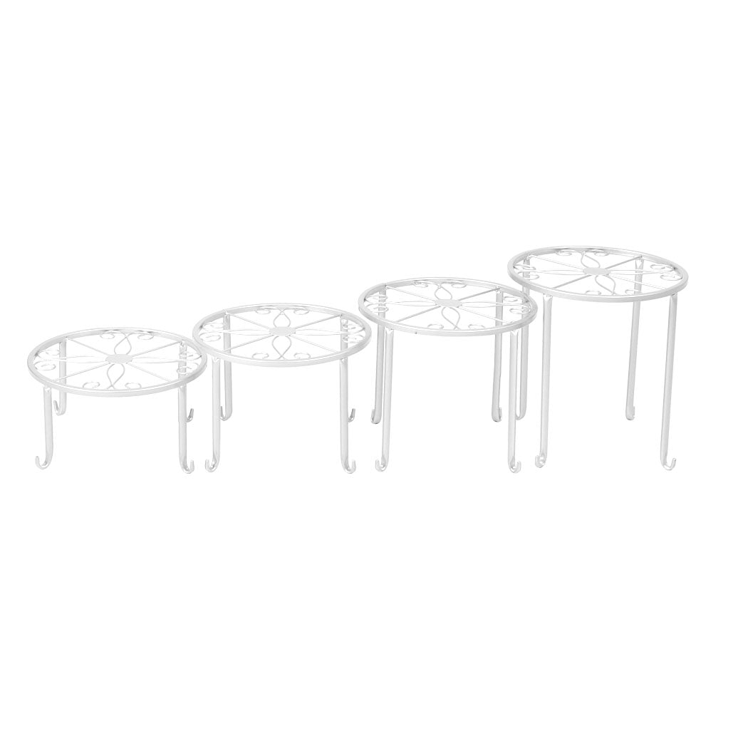 4 x Levede Metal Plant Stand Outdoor White-1910112294310907905