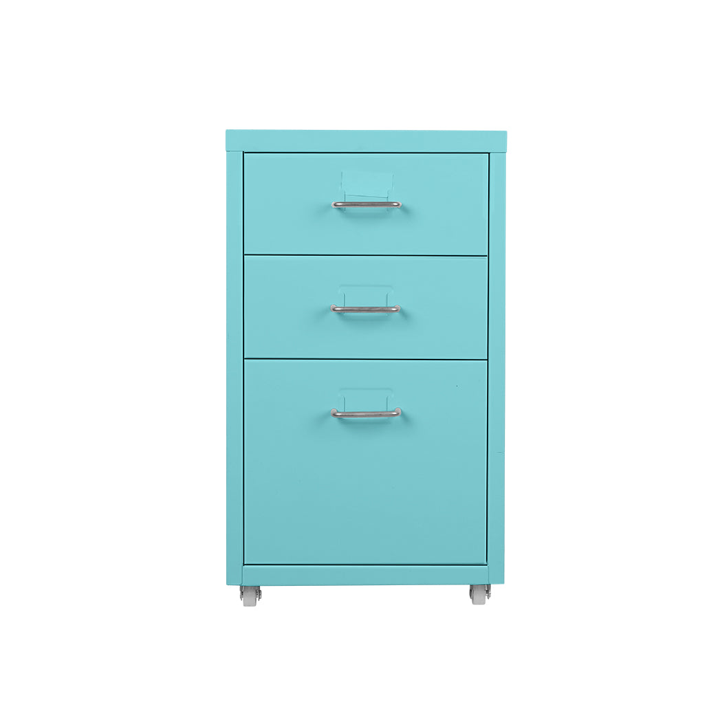 Levede 3 Drawer Office Drawers Cabinet Turquoise-1910113086451355649