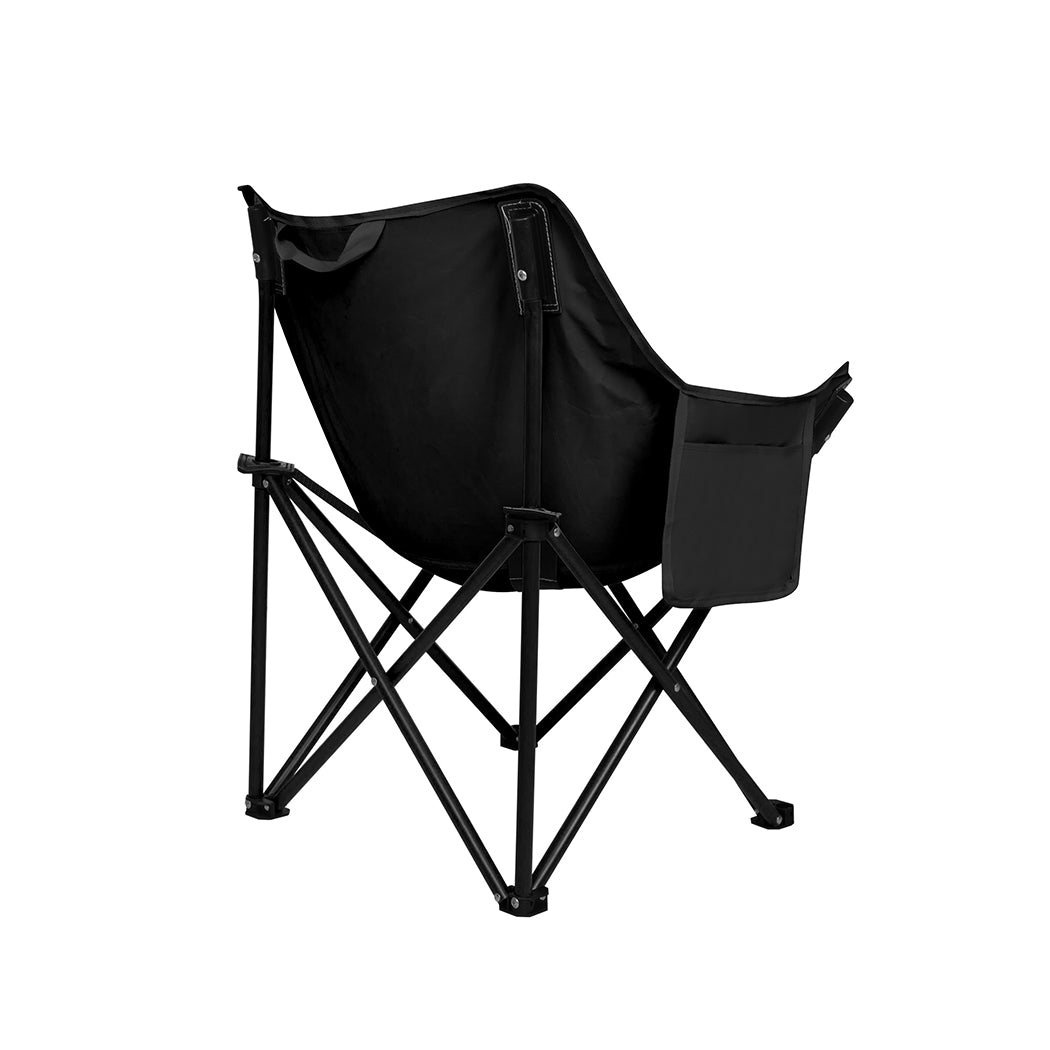 Levede Folding Camping Moon Chair Lightweight Black-1910112920105259008