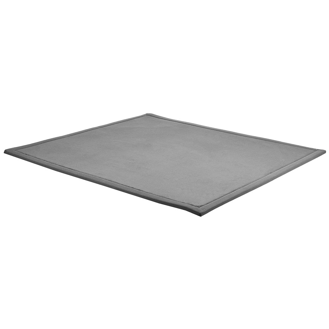 Marlow Coral Velvet Area Rugs Large Mat 180x200cm Grey-1954802462355492865