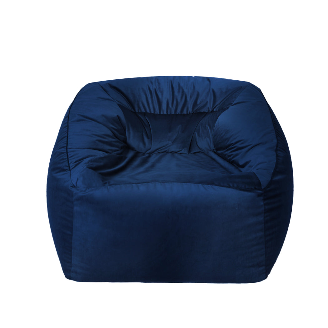 Marlow Bean Bag Chair Cover Soft Velvet Blue-1910113189895475201