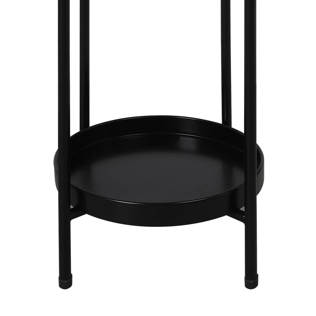 Levede 2 Tier Plant Stand Metal Flower Black Medium-1954802666005729281