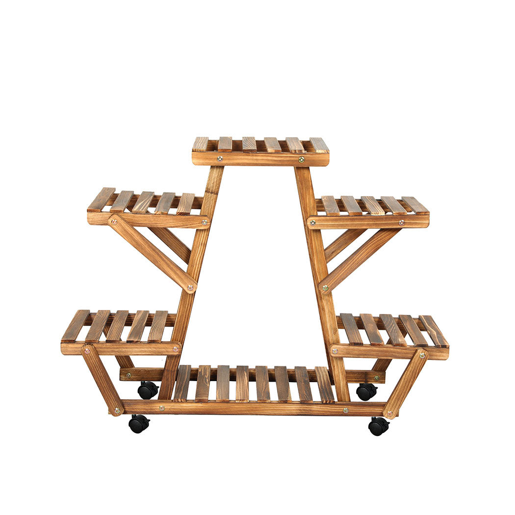 Levede 4-Tier Plant Stand Wood Wooden-1910112311721463809