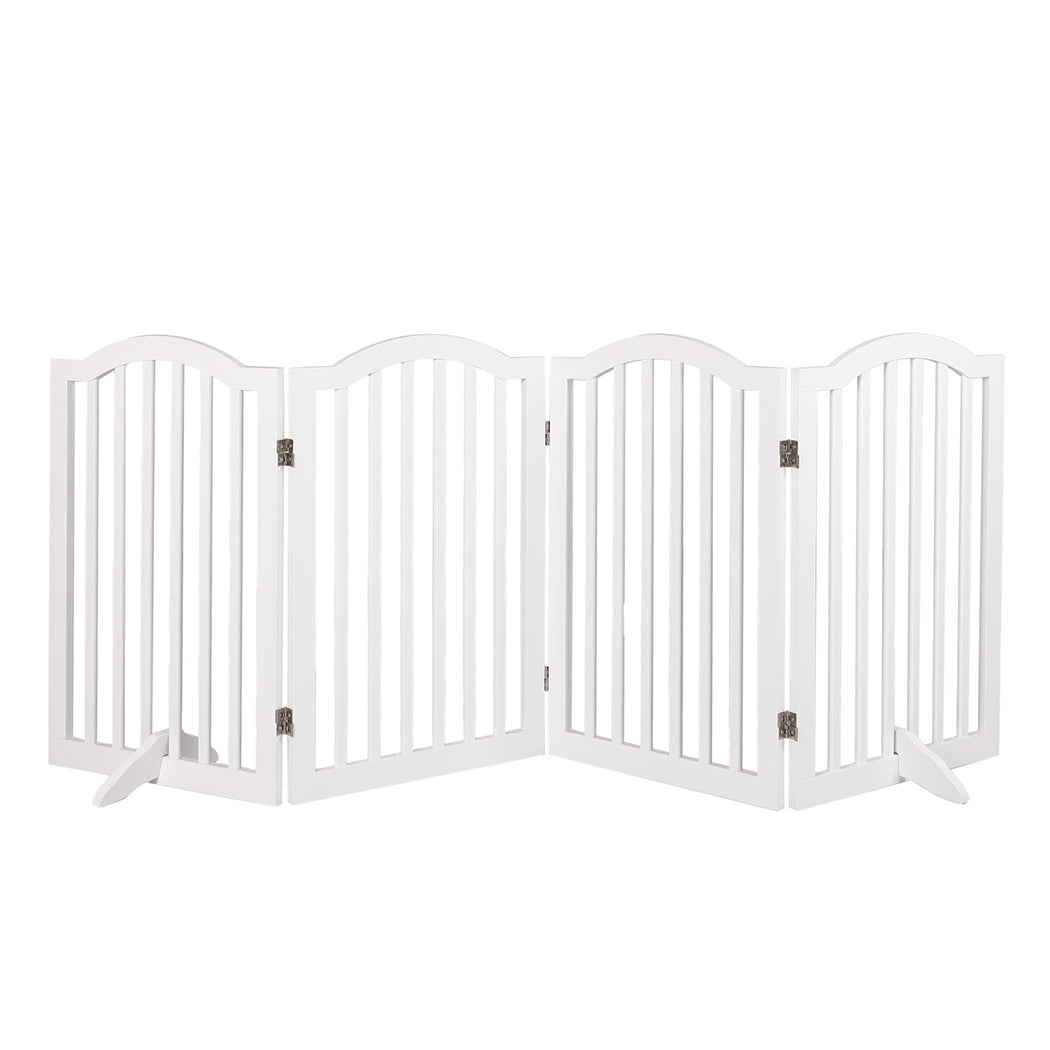 PaWz Wooden Pet Gate Dog Fence Safety White-1910112466411589633