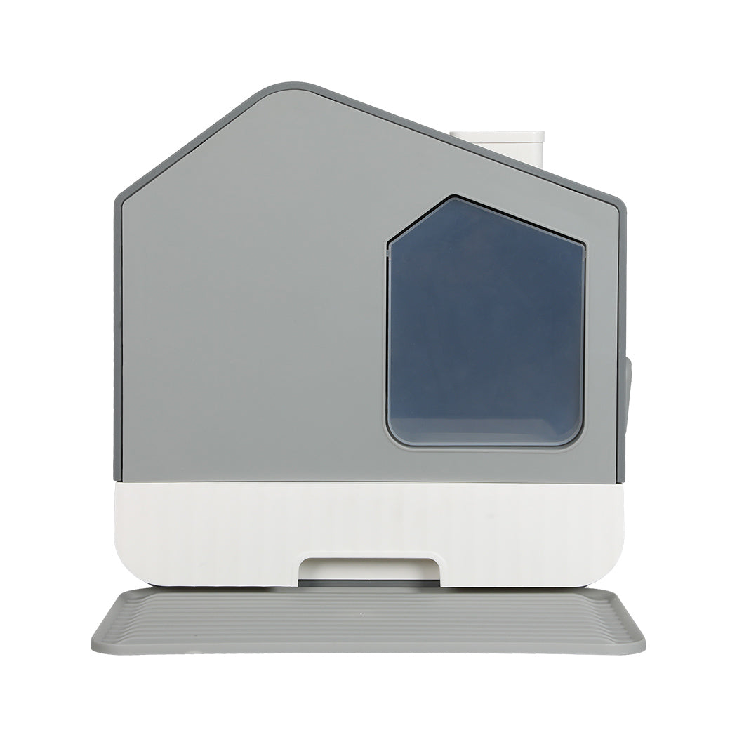 PaWz Fully Enclosed Cat Litter Box Mat Grey-1954802566021910529