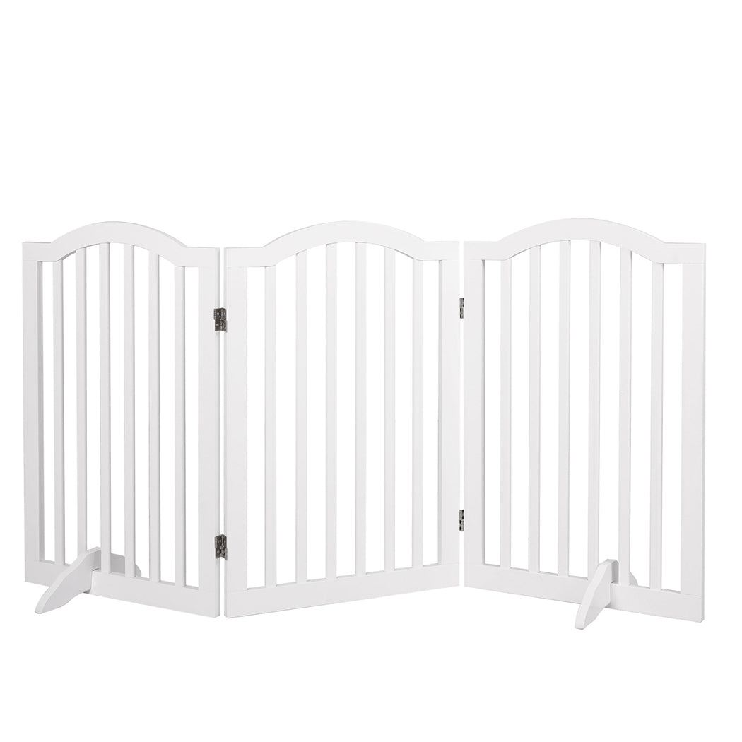 PaWz Wooden Pet Gate Dog Fence Safety White-1910112466243817473