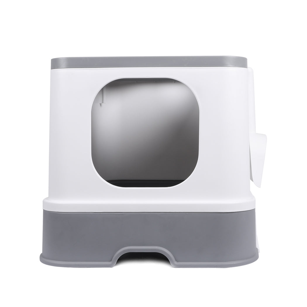 PaWz Cat Litter Box Fully Enclosed Kitty Grey-1954802512418705409