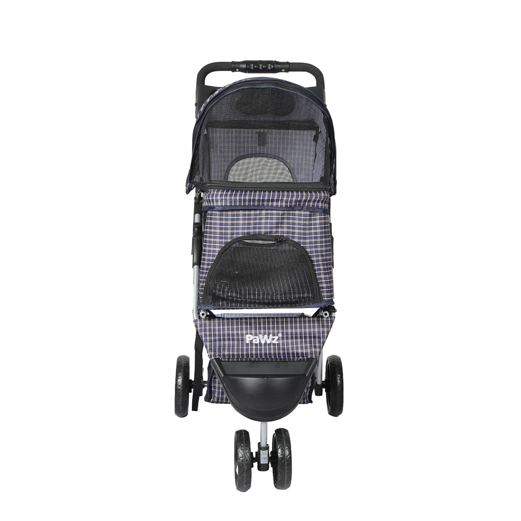 PaWz Large Pet Stroller Dog Cat Carrier Plaid-1954802605855215617