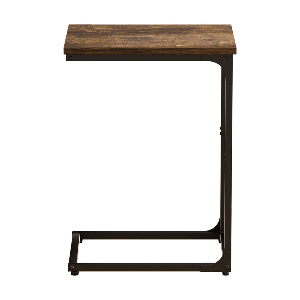 Levede C-shaped End Table Side Sofa Coffee Wood Overbed Laptop Table Industrial-1954802385700392961