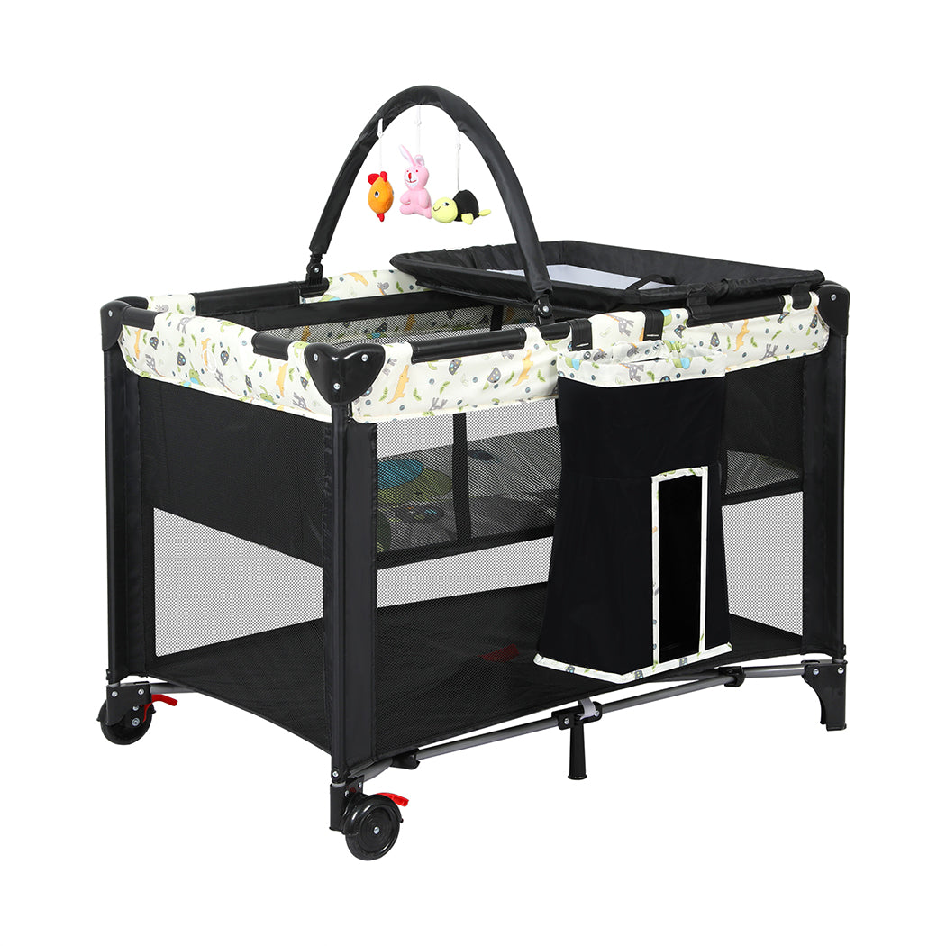 BoPeep Baby Cot Bed Crib Portable Bassinet Black-1910113153782517761