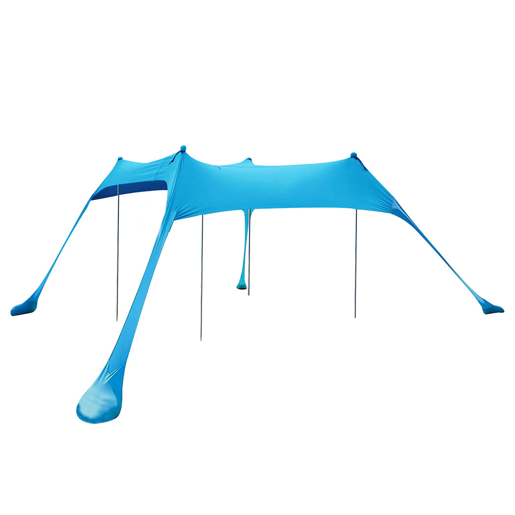 Beach Tent Camping Canopy 4-6 Person Family Sun Shade Shelter 300x300cm Blue-1954802654630776833