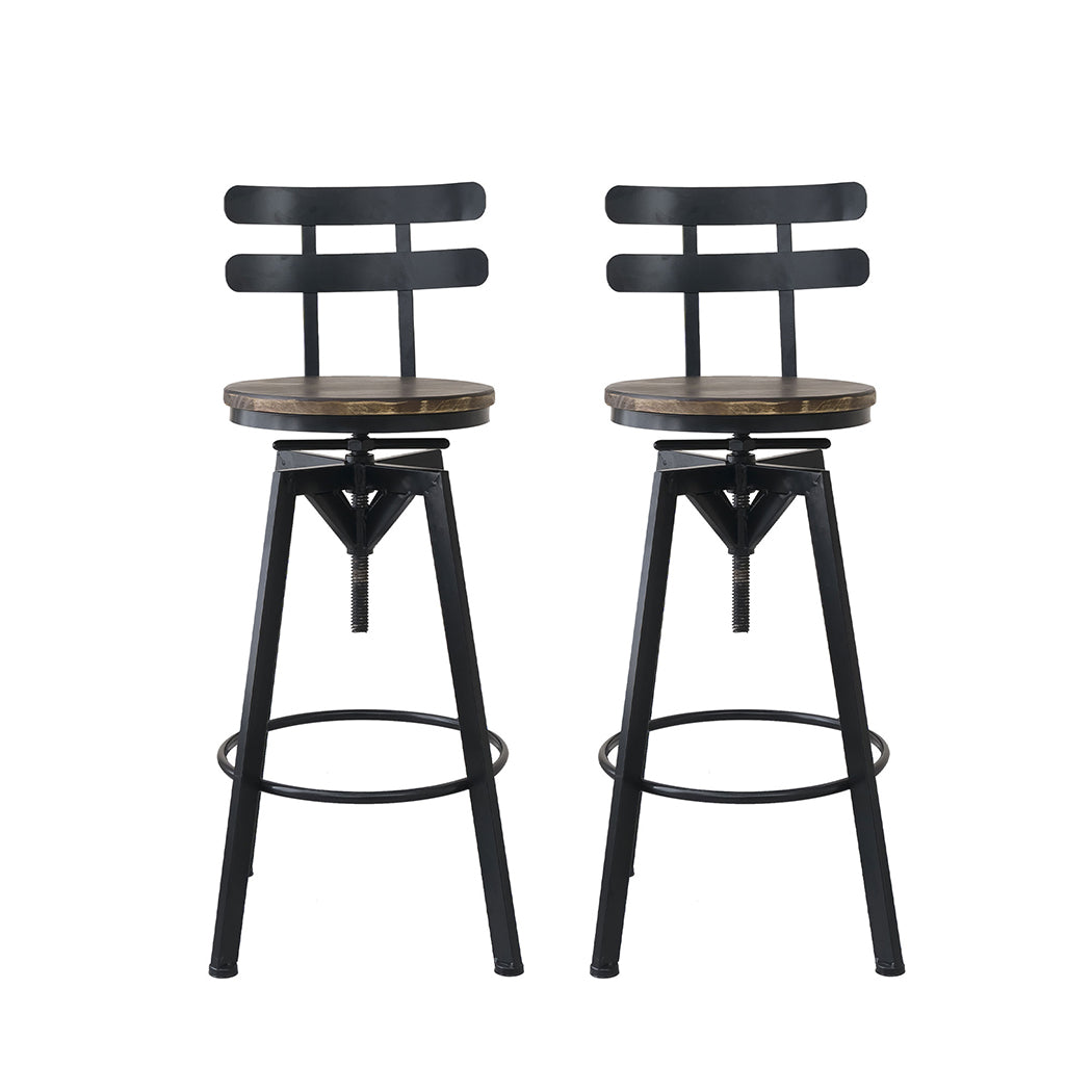 Levede 2x Bar Stool Industrial Adjustable-1973193551646953473