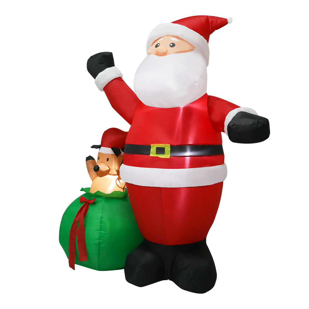 Santaco Christmas Inflatable Outdoor Santa Claus Elk 2.2M Xmas Decoration Light-1973194172844347393