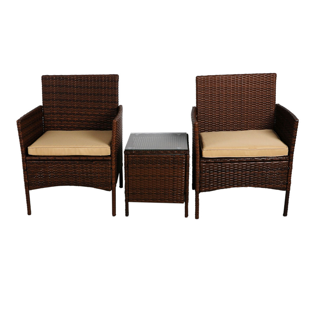 Levede Outdoor Furniture Setting Patio Brown-1919892868873457665