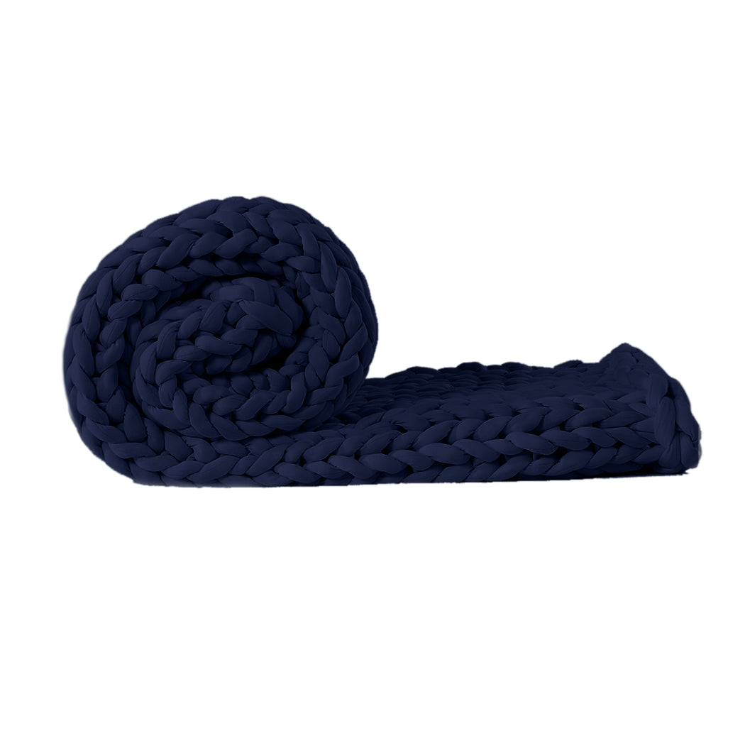 Dreamz Knitted Weighted Blanket Chunky Navy Kids-1910113227287695361