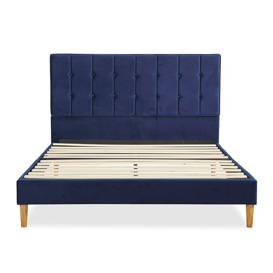Levede Fabric Bed Frame Double Mattress Blue-1910113207599632385