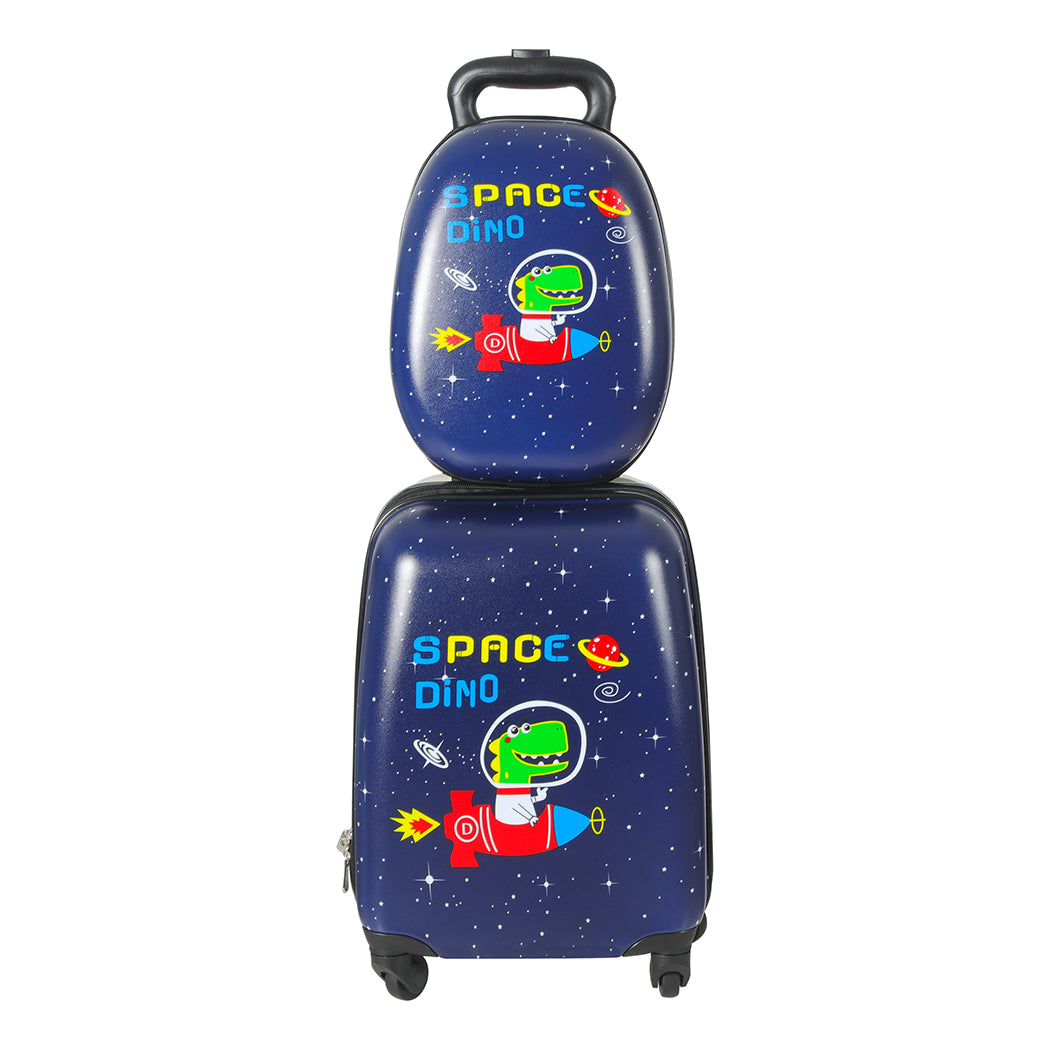 BoPeep 16''13'' 2PCS Kids Luggage Set Travel Suitcase Child Space Dino Backpack