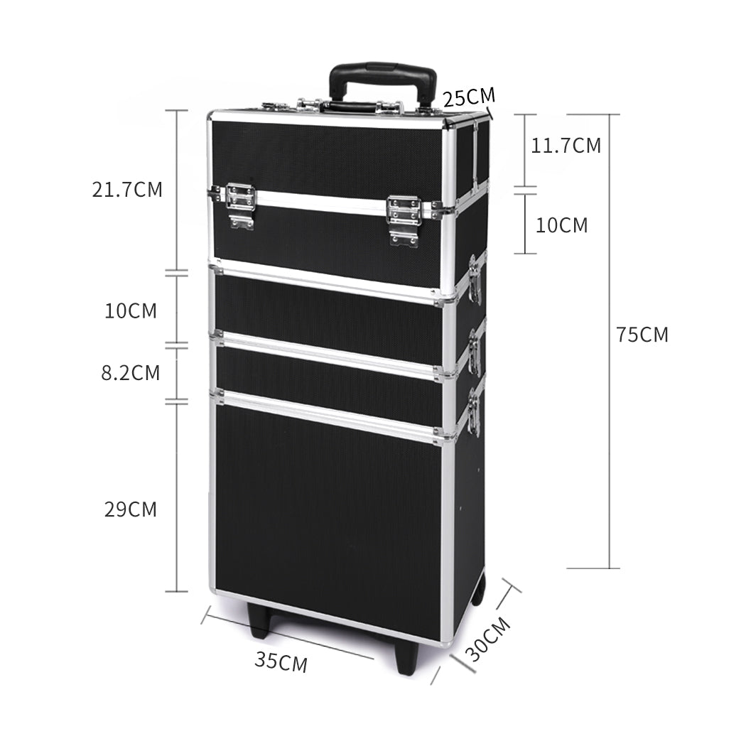 Professional Cosmetic Case Makeup Trolley Black-1919892938566012930