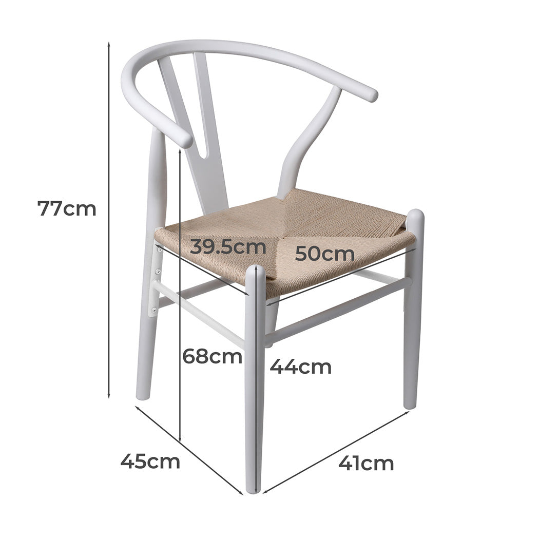 Levede 4x Dining Chairs Wooden Hans White-1973193557036634114