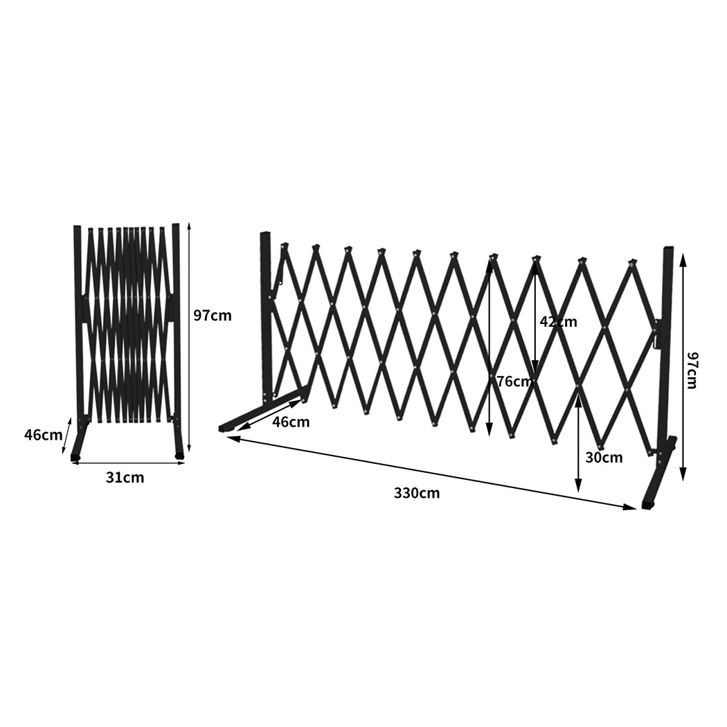 Garden Security Fence Gate Expandable Black-1954802909560573953