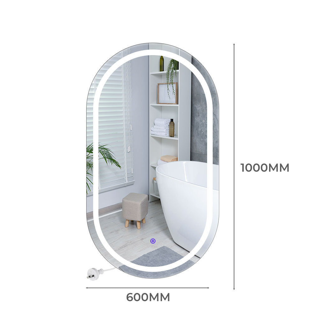 EMITTO LED Wall Mirror Oval Anti-fog 60x100cm-1910112985343463425