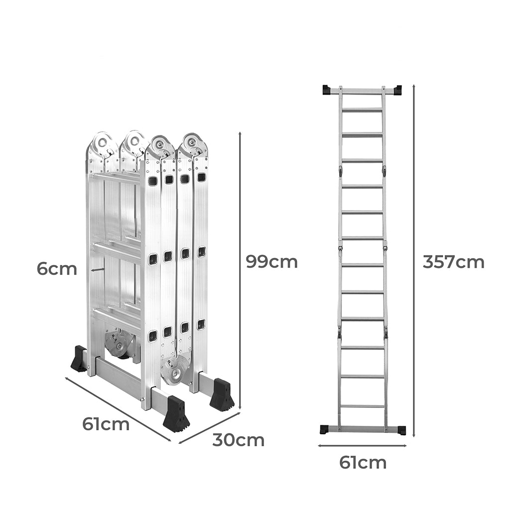 Traderight Multi Purpose Ladder Aluminium-1910113096551239681