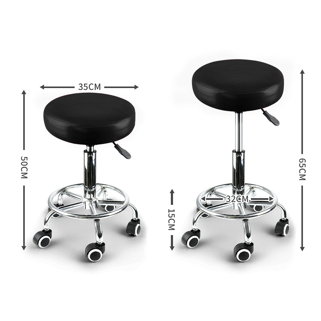 Levede Salon Stool Swivel Bar Stools Black-1954802612637405186