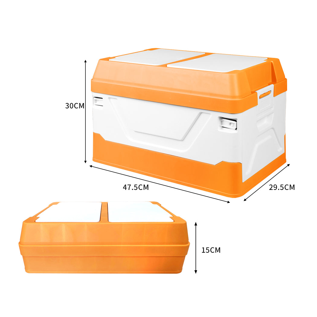 Car Boot Organiser 2 Layer Foldable Orange-1954802962035511298