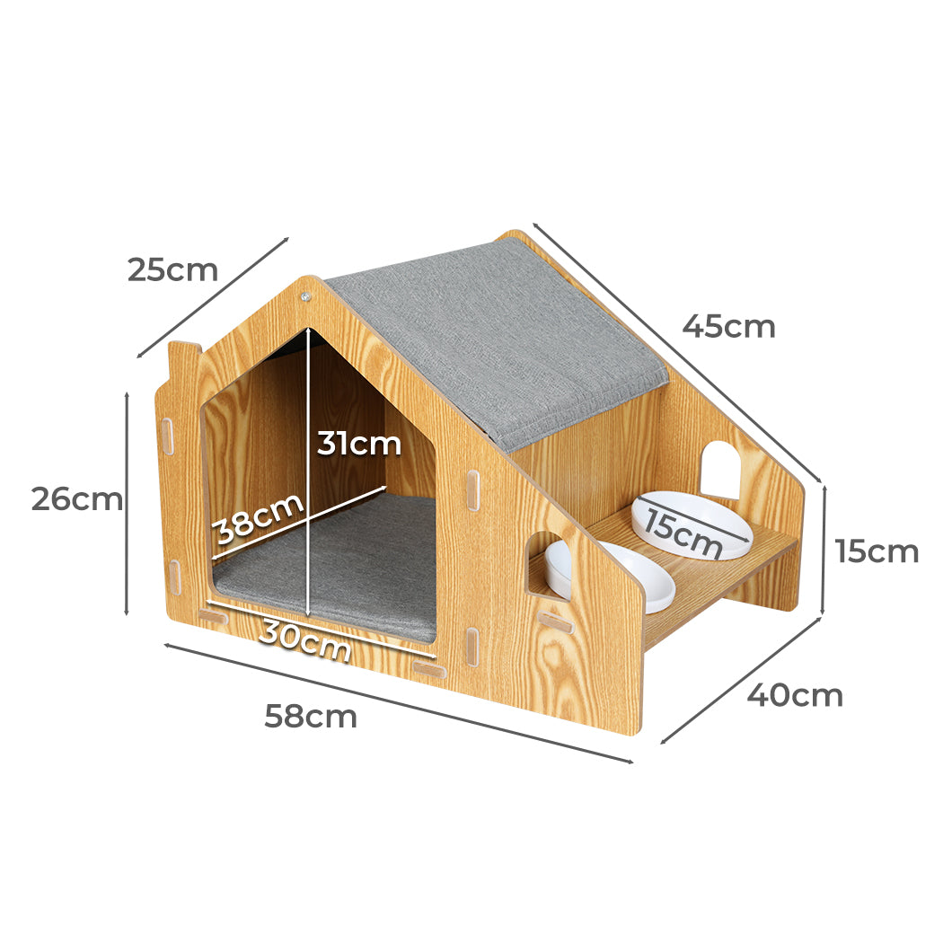 PaWz Wooden Pet House Cat Kennel Elevated-1919892827307905026