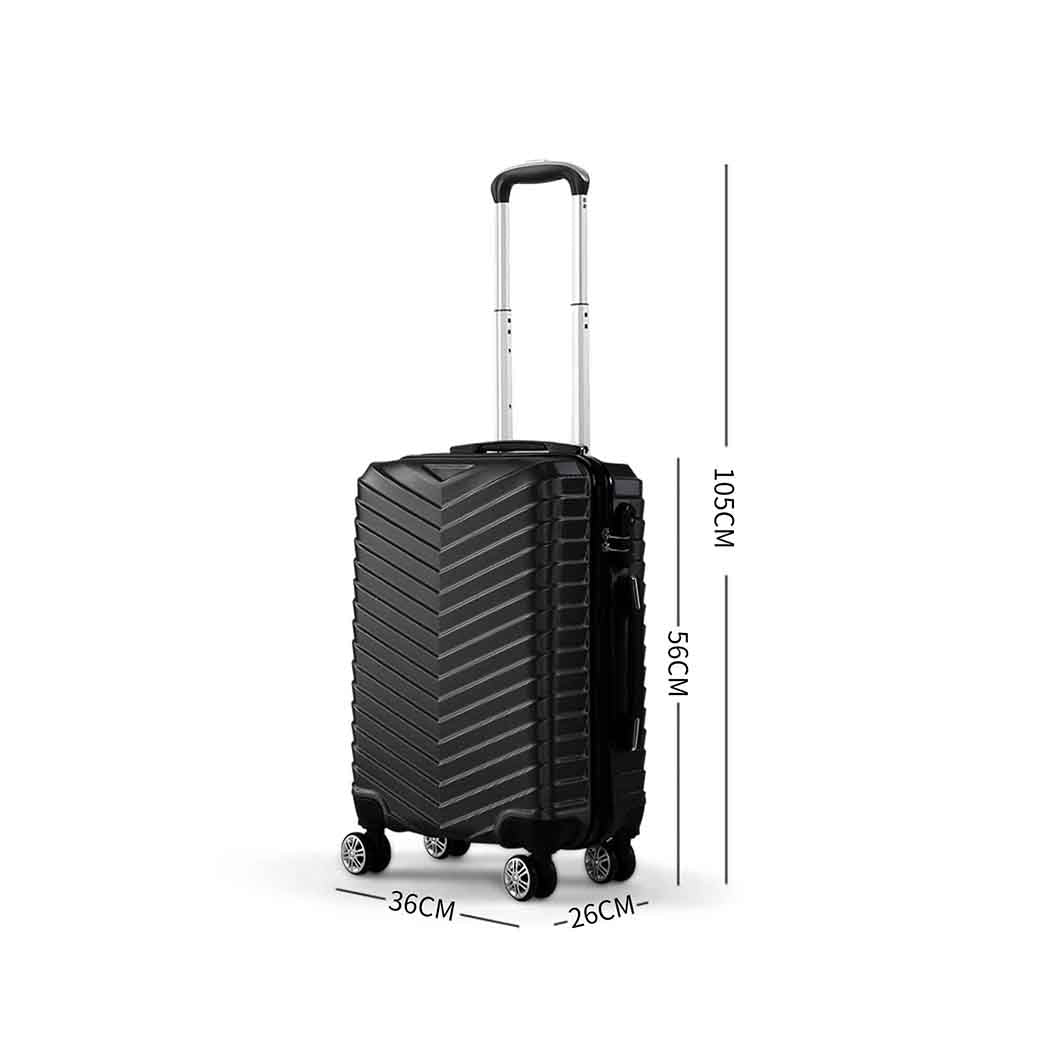 Slimbridge 20" Carry On Travel Luggage Black 20 inch-1954802806686879746