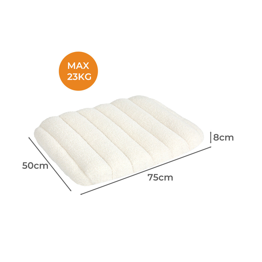Pawz M Size Orthopedic Dog Bed with Sherpa Plush Removable Cover in White-1954802482236493825