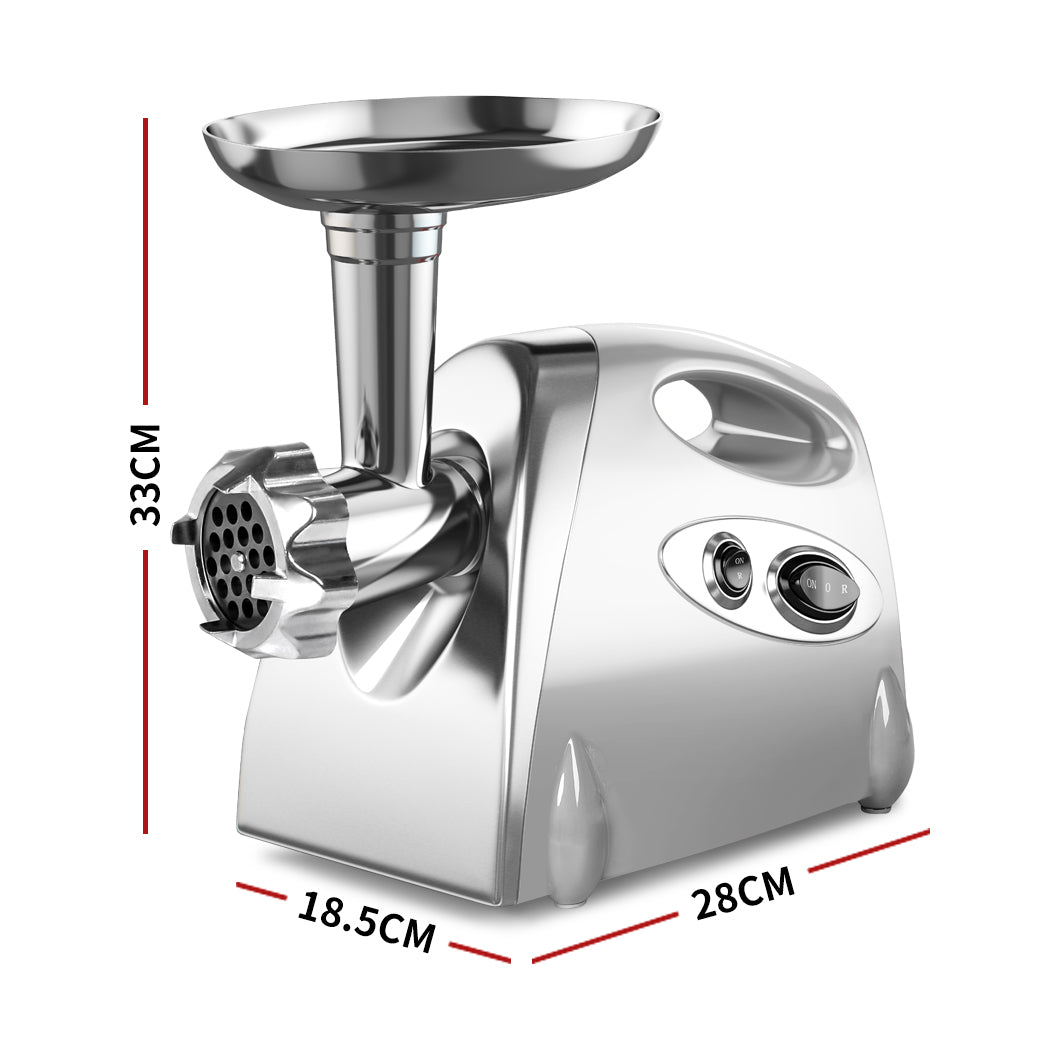 800W Electric Meat Grinder Mincer Sausage Silver-1954802838118993921