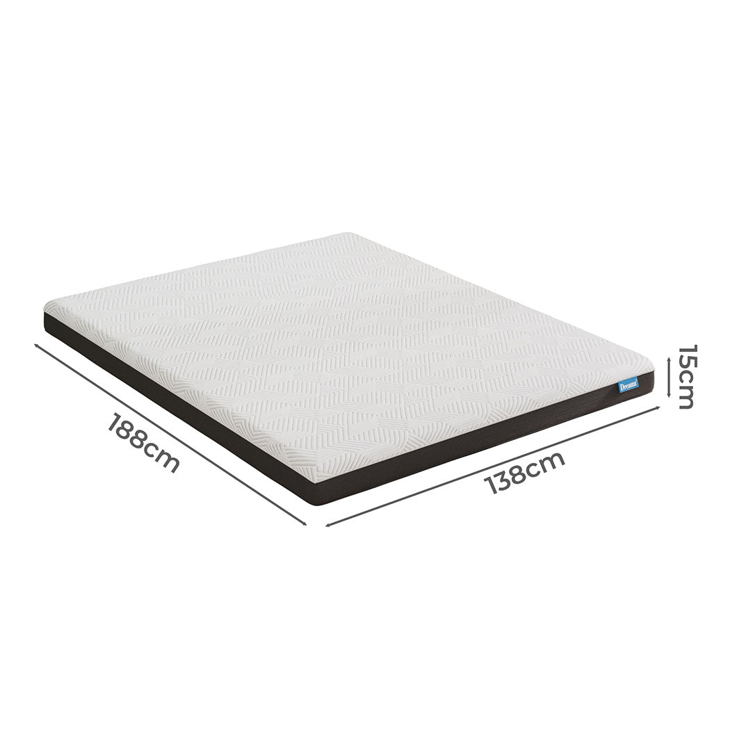 Dreamz Double Mattress Gel Memory Foam Cooling Breathable 15cm Medium Firm-1954802369770426369