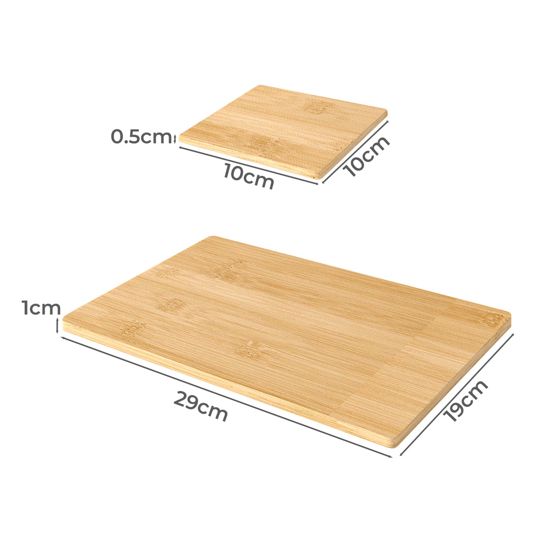 Toque 8 Pcs Natural Bamboo Placemat Coaster Storage Dish-1973194190011633666