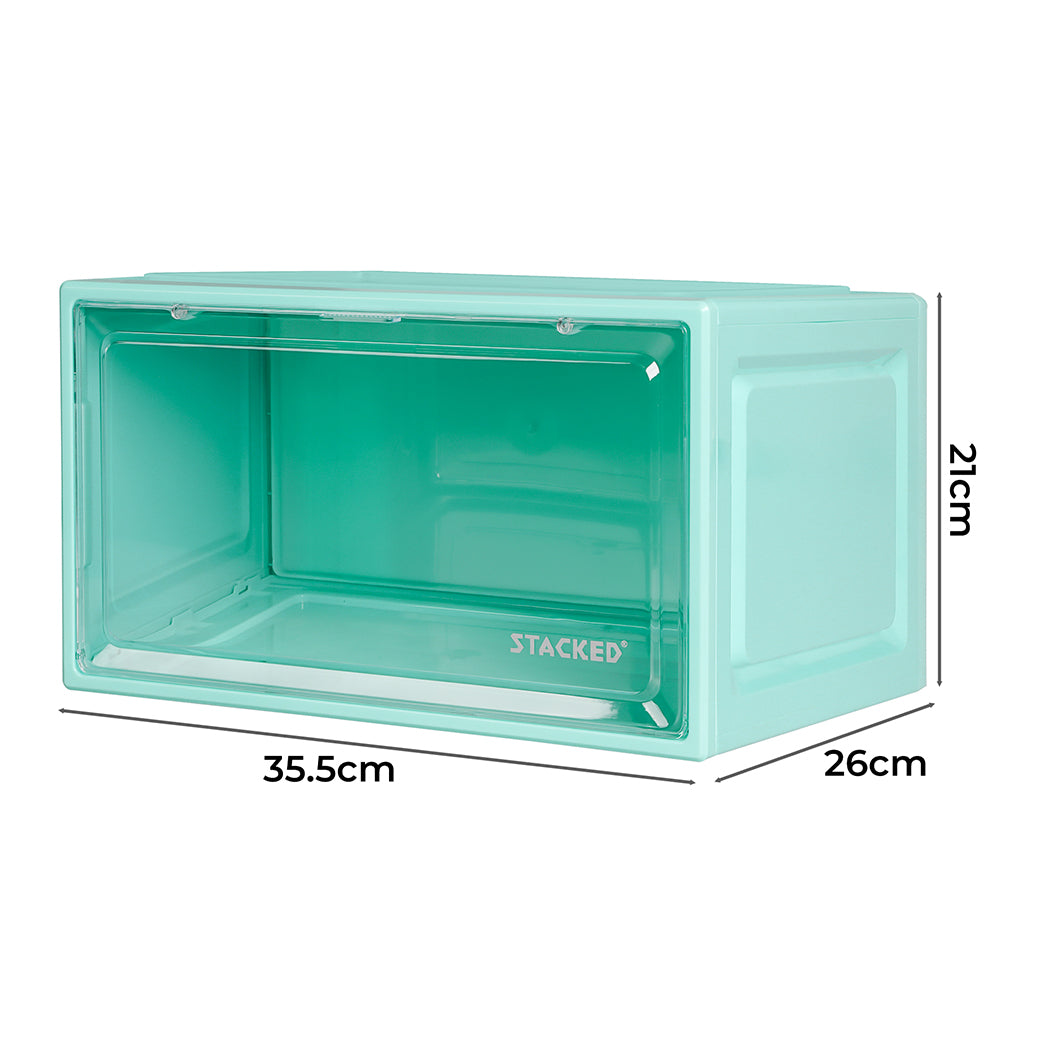 Stacked 6x Sneaker Display Case Shoe Cyan-1910112539350536194