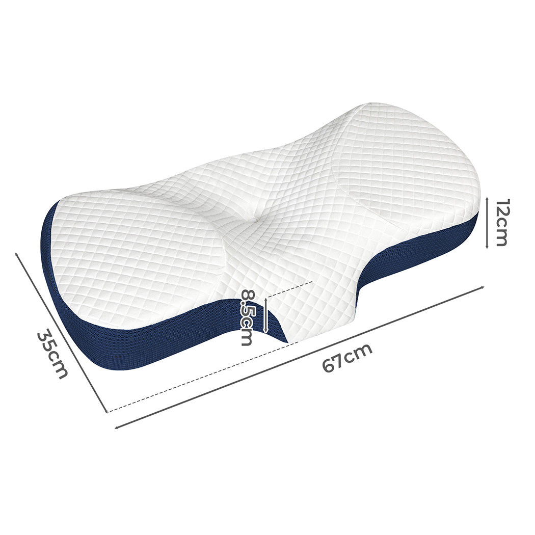 Dreamz Memory Foam Pillow Pillowcase Supprt Blue Rebound-1963748909998280706