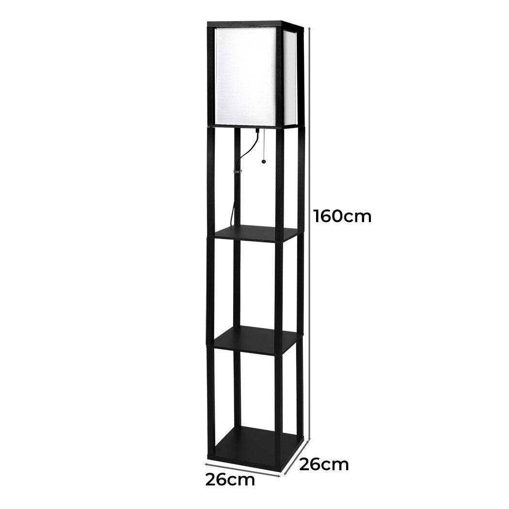 EMITTO Floor Lamp Storage Shelf LED Black-1954802834335731714