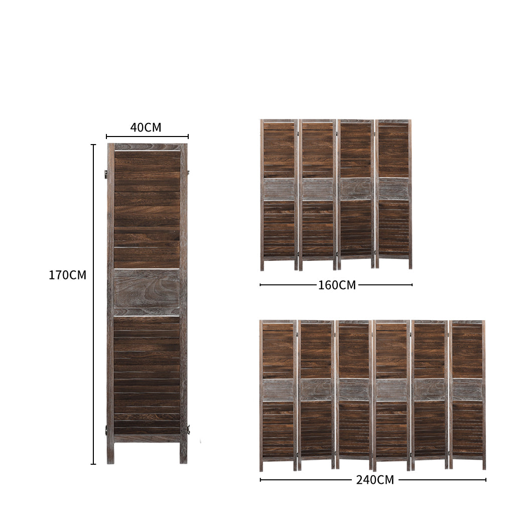 Levede 4 Panel Partition Room Divider Brown-1910112321179619330