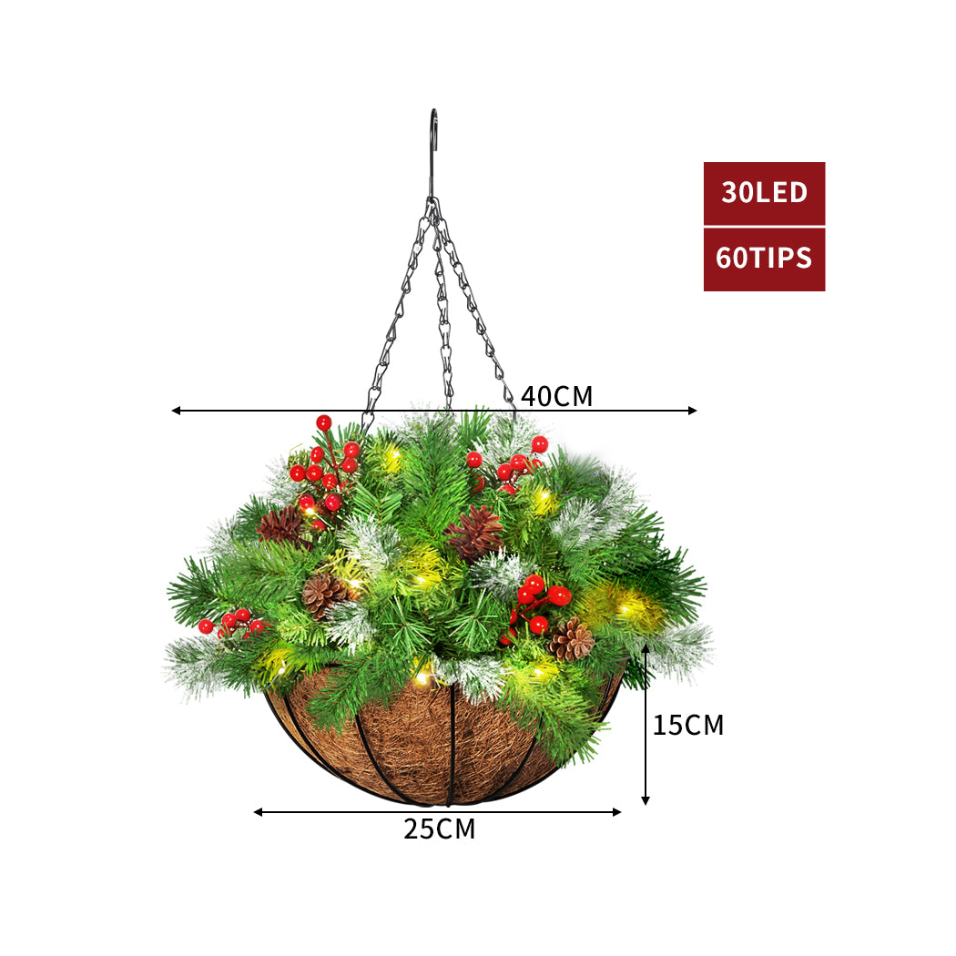 Santaco Christmas Hanging Basket Ornaments 25CM-1954802332424343554