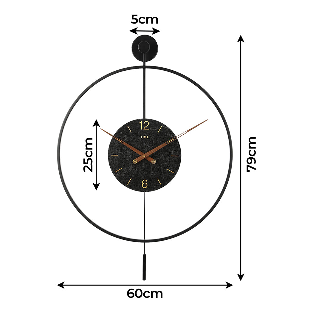 Yezi Round Wall Clock 60cm Large Modern Home Decoration-1954802445200789505